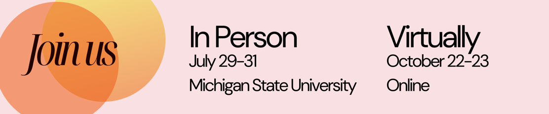 Light pink background; at left yellow circle overlapped by an orange circle with 