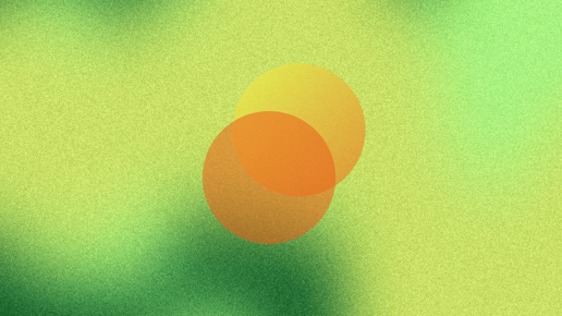 Decorative image: Overlapping orange and yellow circles against light and dark green background.